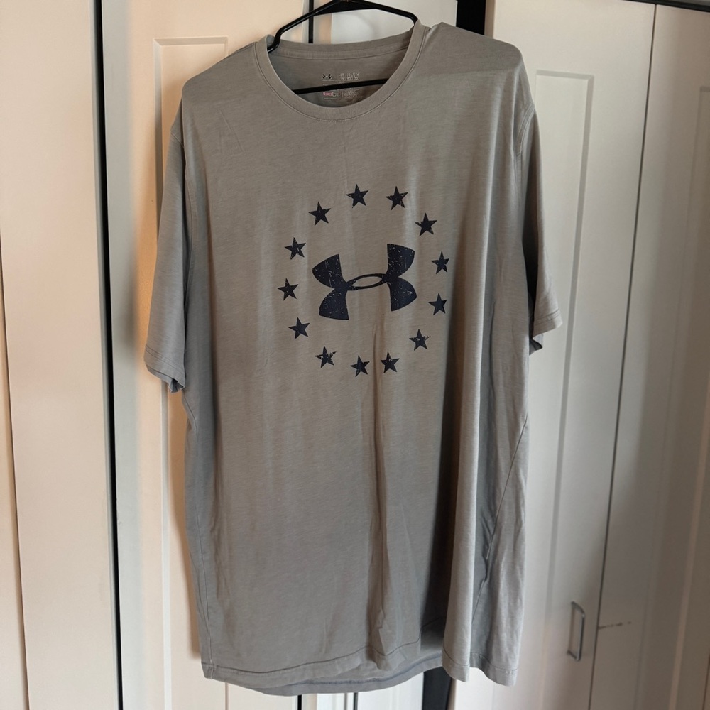 Under Armour Gray T-Shirt with Navy Logo